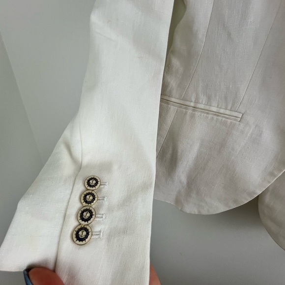 NWOT J. Crew White Campbell Linen Blazer - Picture 2 of 8